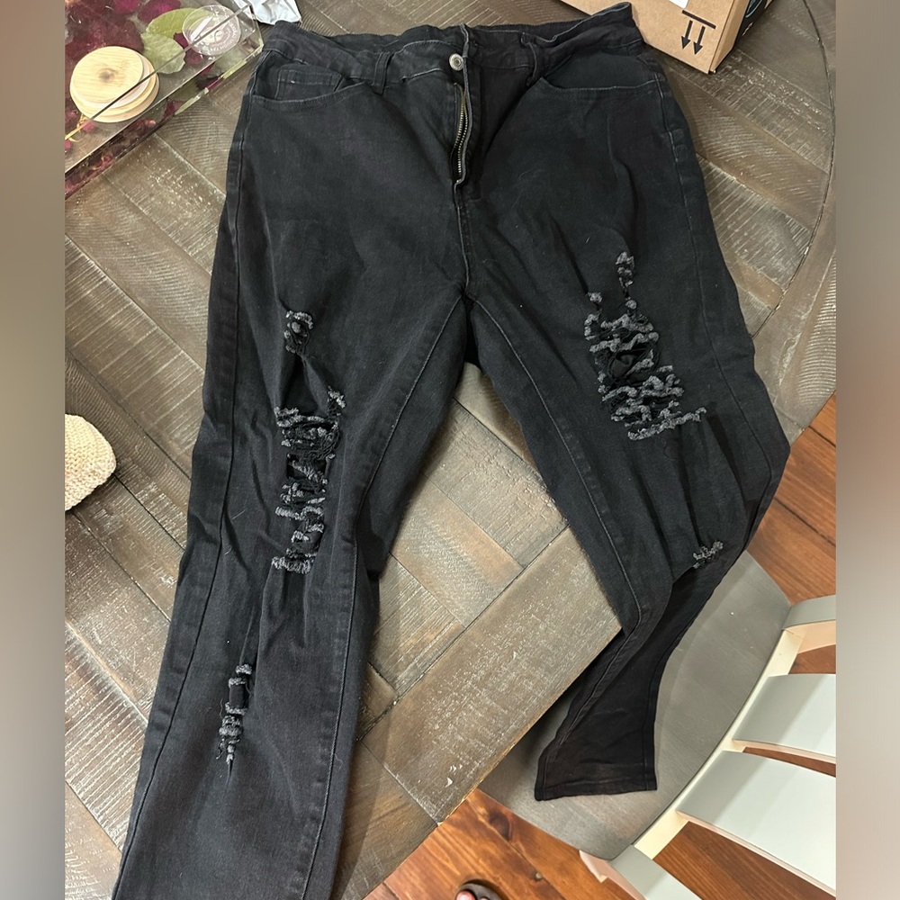 Black ripped jeans